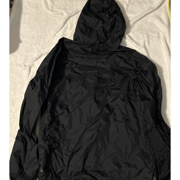 Columbia Jacket Mens Medium Black Windbreaker Hooded Rain Coat Mesh Lined Nylon - Picture 2 of 7